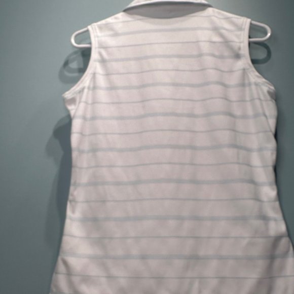 Nike Golf Size Small 4 6 Fit Dry Dri sleeveless Polo Tank Tennis White Blue - Picture 2 of 16